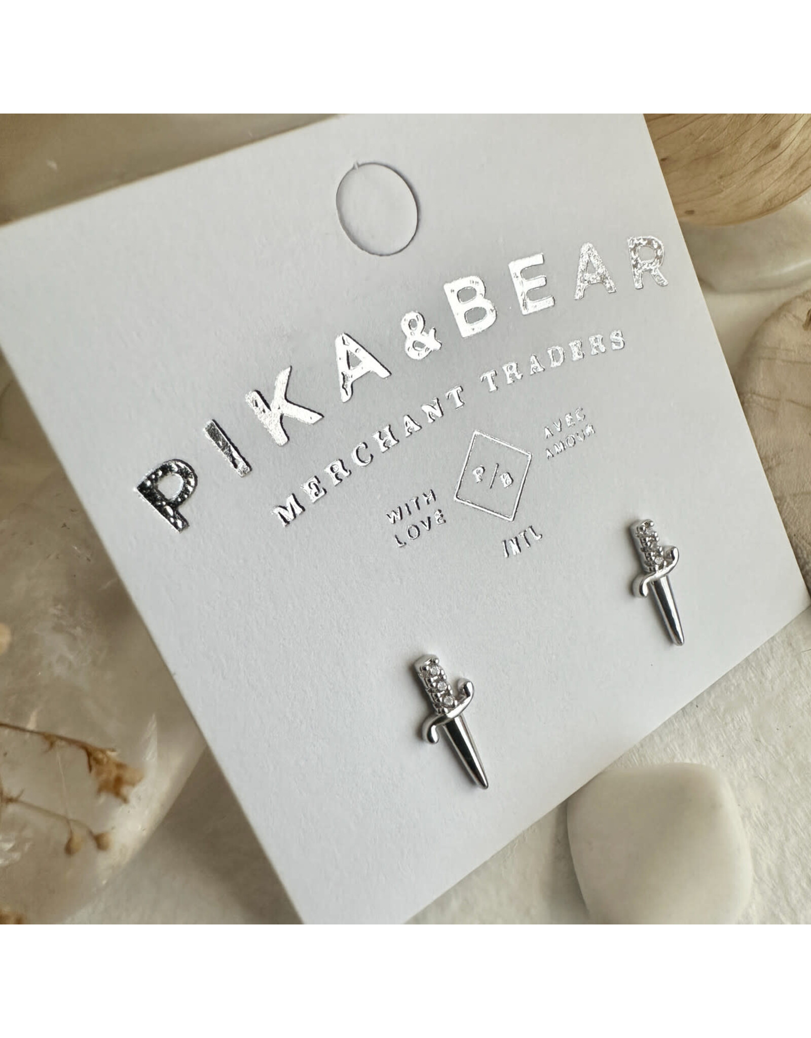 Pika & Bear Bruté Dagger Stud Earrings