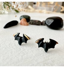 Pika & Bear Lugosi Porcelain Bat Stud Earrings