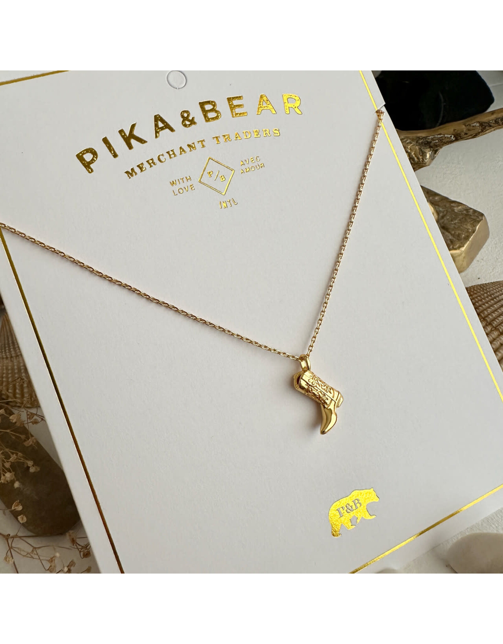 Pika & Bear Dolly Cowboy Boot Charm Necklace