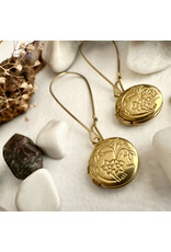 Pika & Bear Cedarburg Brass Locket Drop Earrings