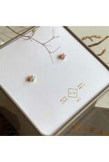 Pika & Bear Tiny Dancer Fire Opal Stud Earrings - Gold