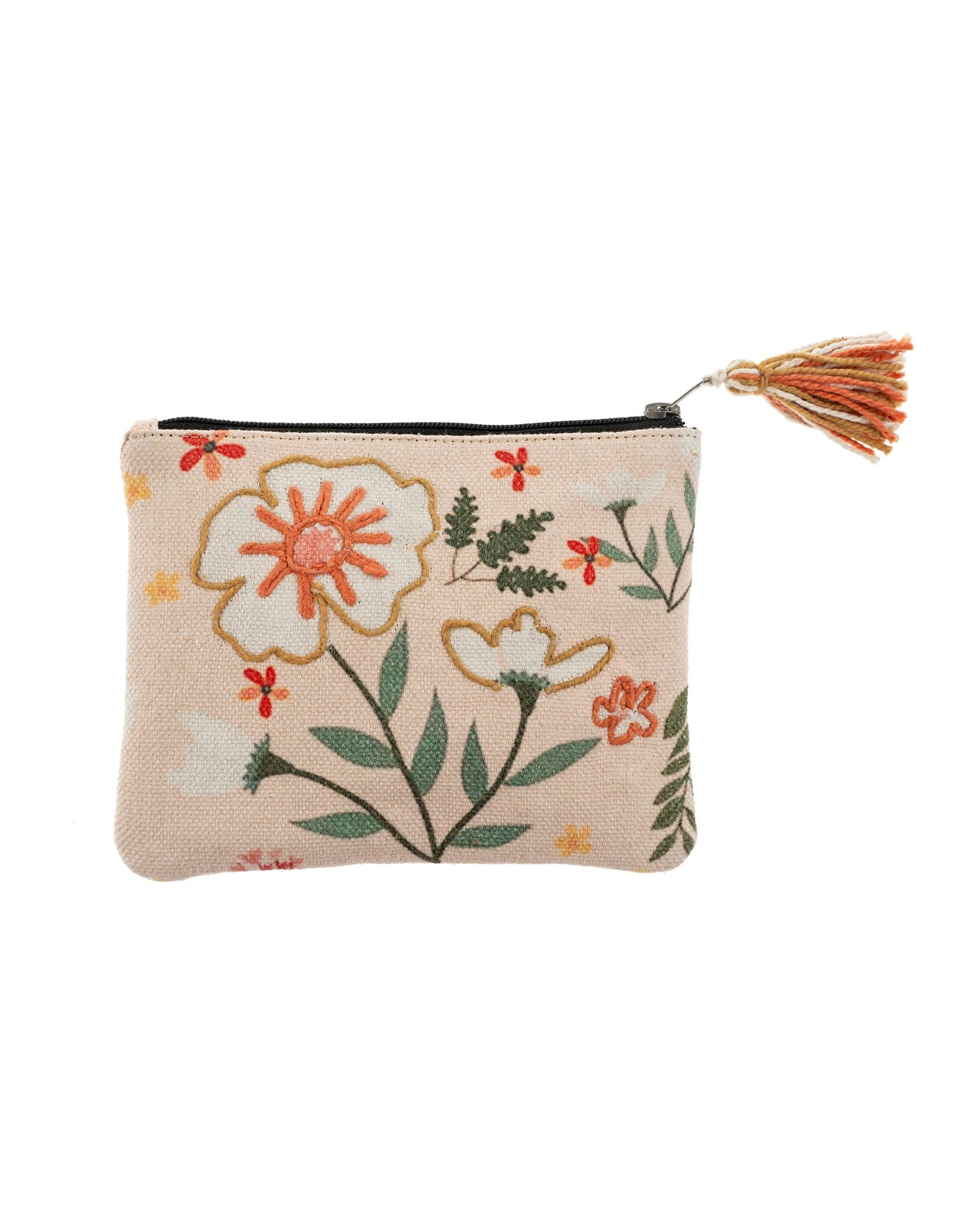 Spring Bloom Embroidered Pouch
