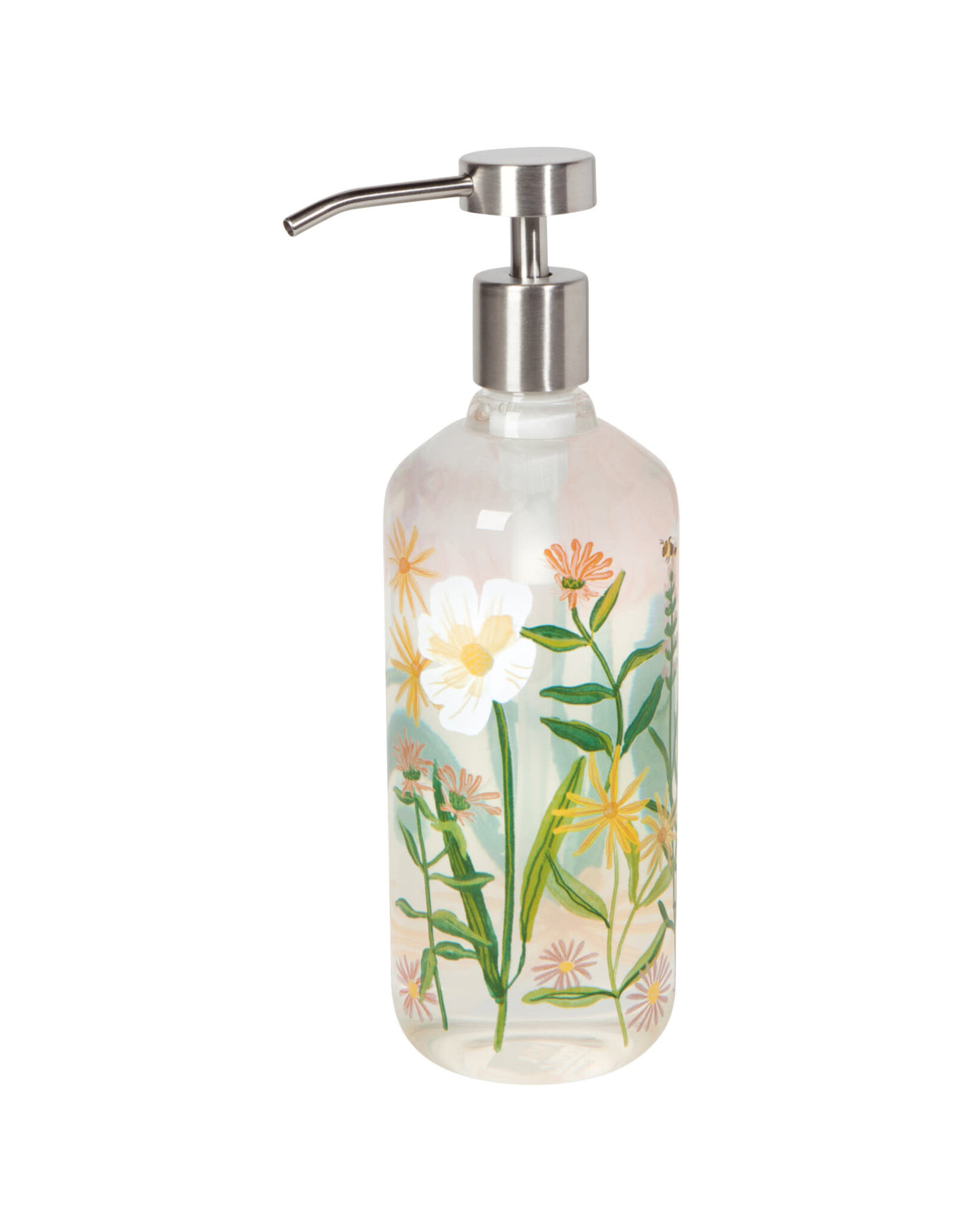 Bees & Blooms Glass Soap Pump