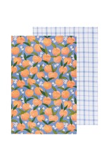 Peaches Printed Tea Towel - Set/2