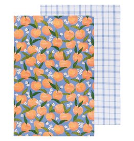 Peaches Printed Tea Towel - Set/2