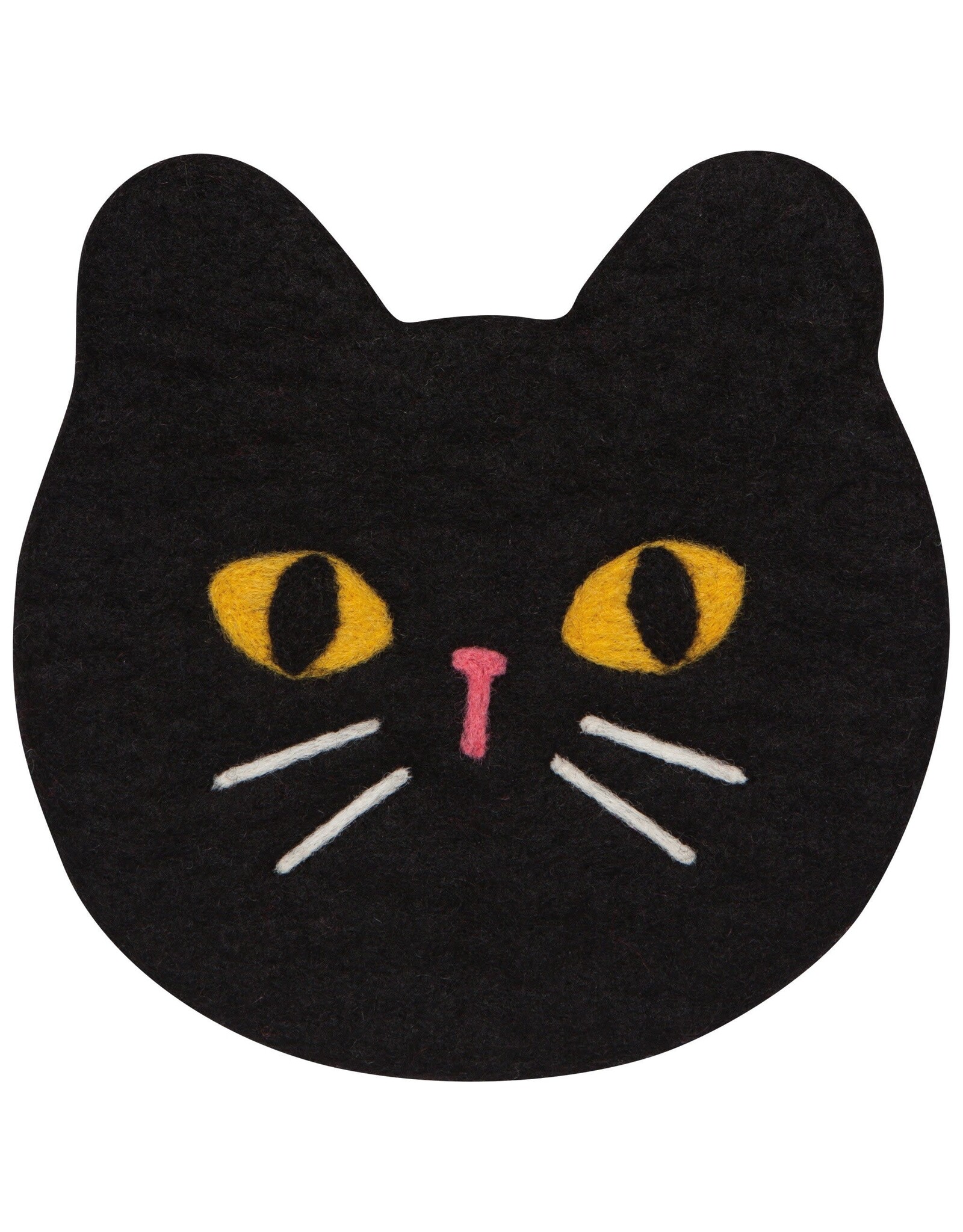 Black Cat Felted Wool Trivet