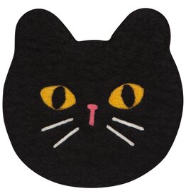 Black Cat Felted Wool Trivet