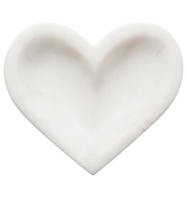 Small White Marble Heart Shaped Dish