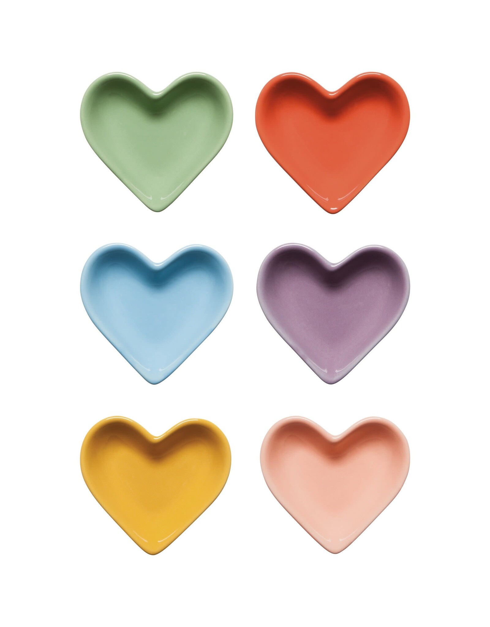 Colour Parade Heart Pinch Bowls Set/6