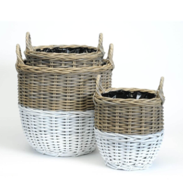 Round White Dipped Kubu Basket