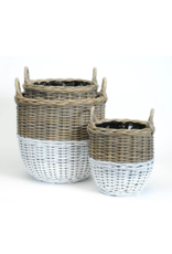 Round White Dipped Kubu Basket