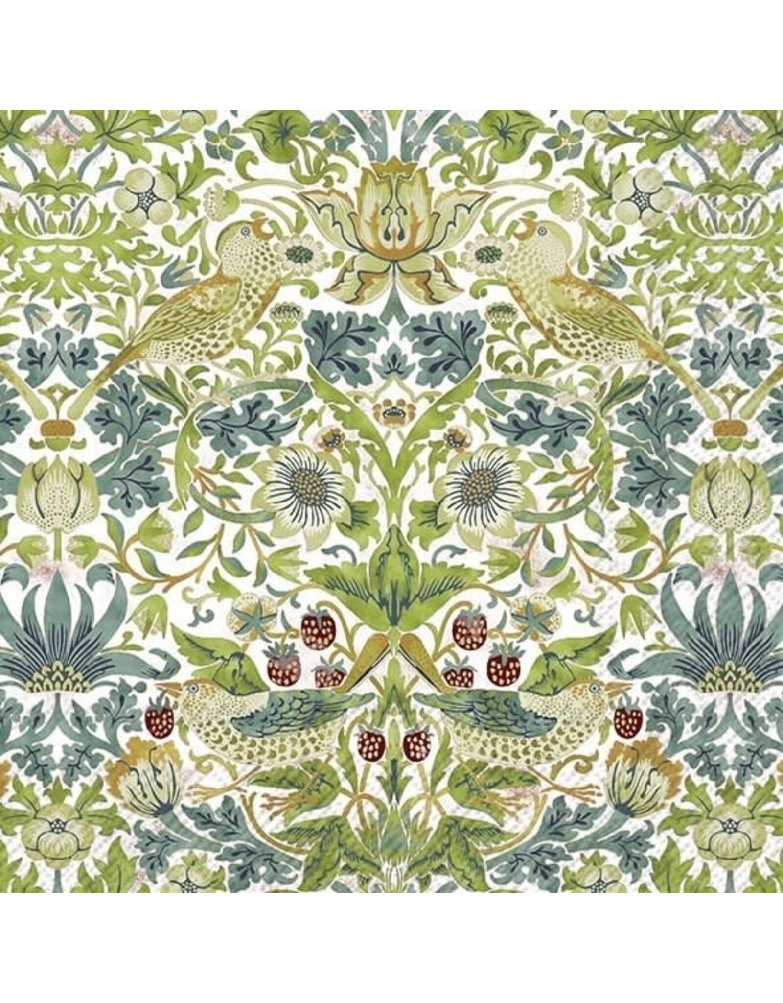 Strawberry Thief  Green - Luncheon Paper Napkin