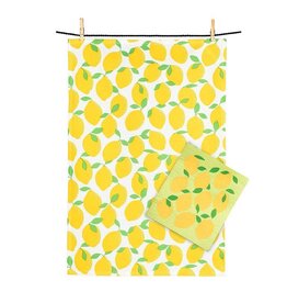 Lemons Swedish Dishcloth and Tea Towel Set