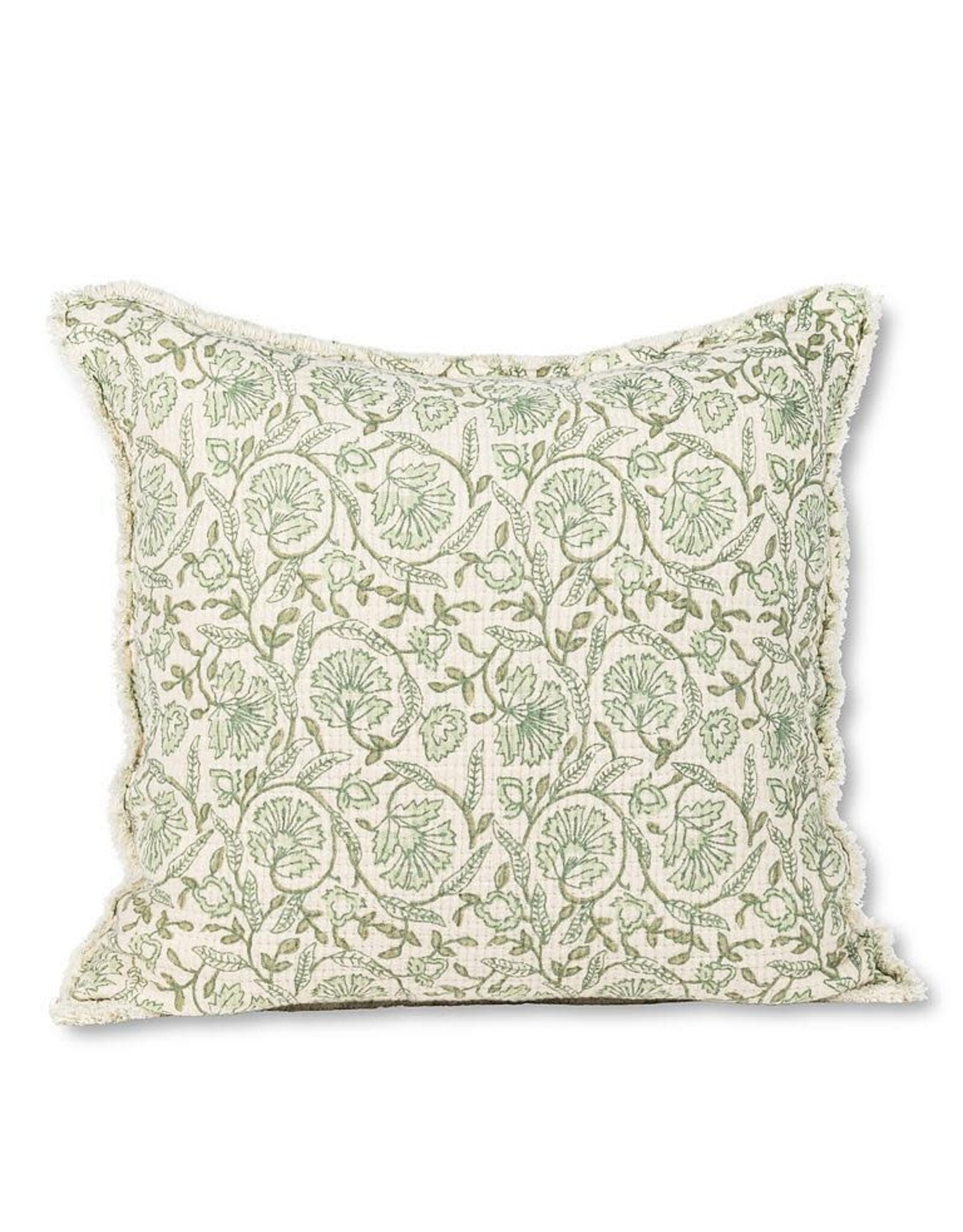 Green  Floral Pillow 20 x 20"
