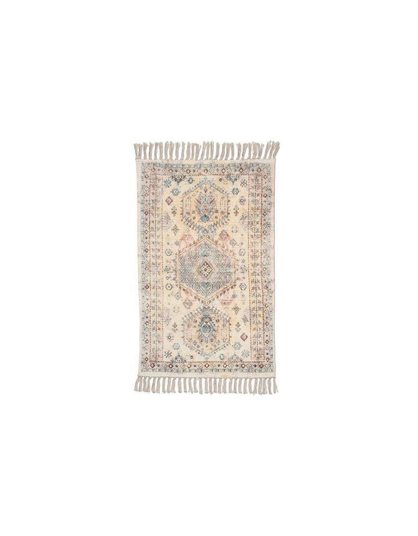 Blue & Yellow Printed Floor Rug 2x3