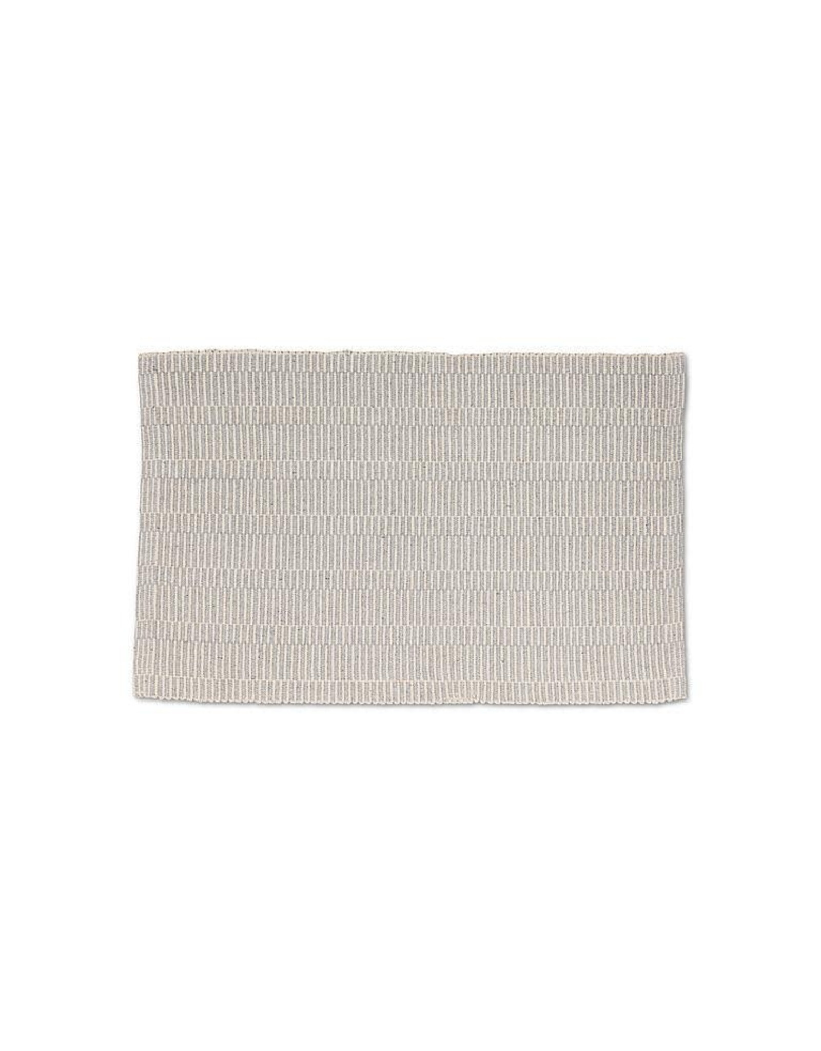 Short Stripe Woven Mat 1.5 x 2.5 - Grey&Ivory