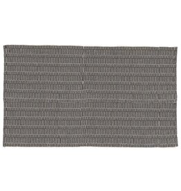 Short Stripe Woven Mat 3x5 - Black&Ivory