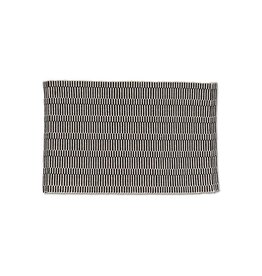 Short Stripe Woven Mat 1.5 x 2.5 - Black&Ivory