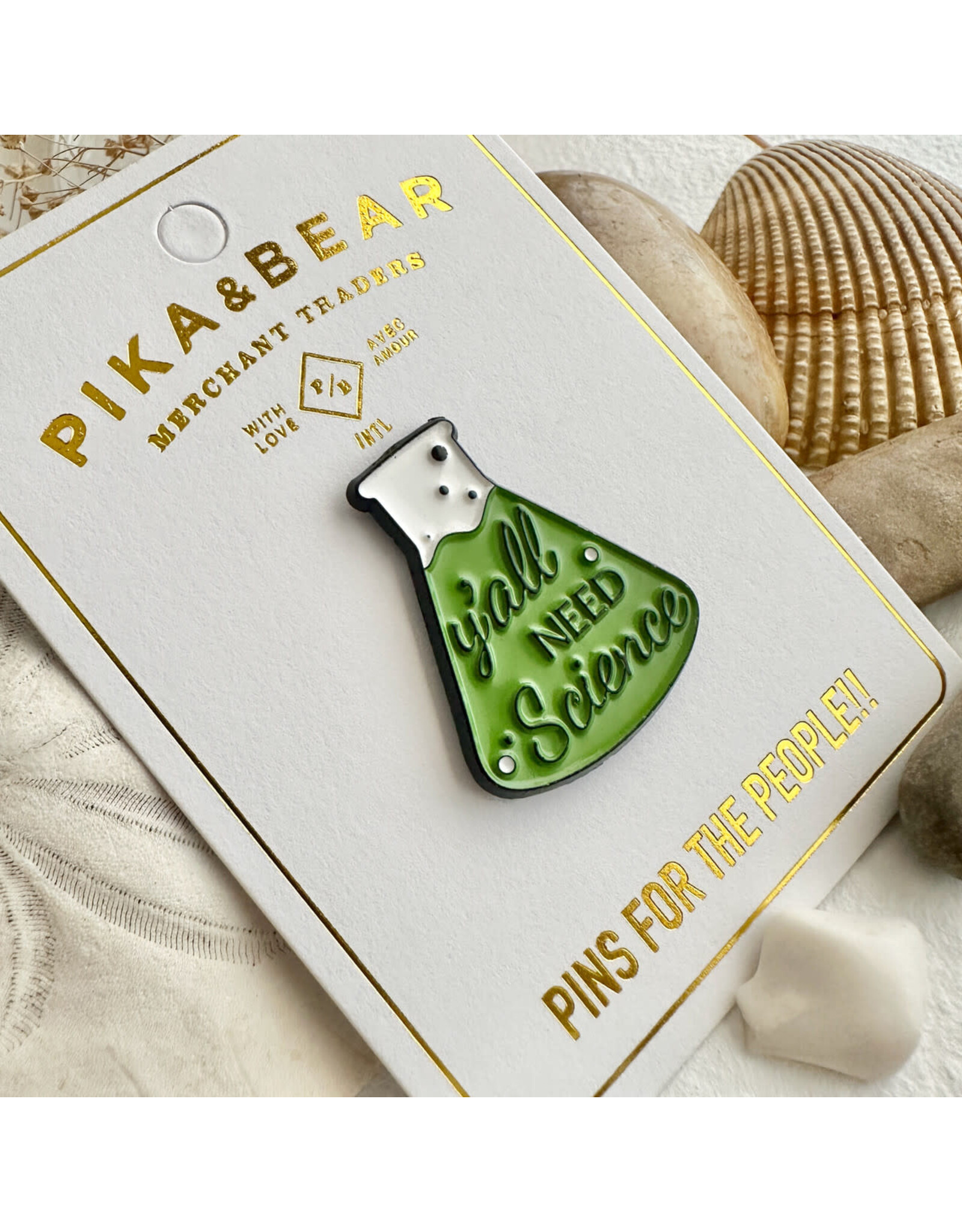 Pika & Bear Y'All Need Science" Beaker Enamel Pin