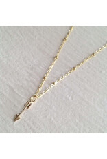 Pika & Bear Bullseye Tiny Arrow Charm Necklace - Gold