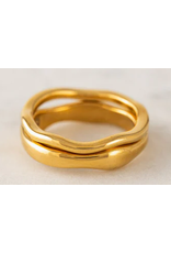 Coral Ring Set - Gold - 7