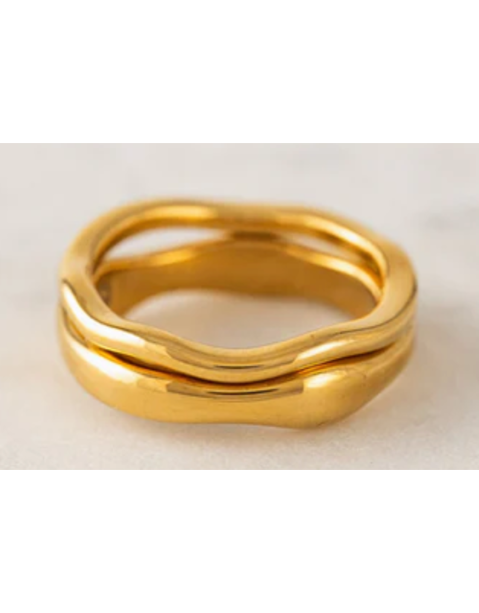 Coral Ring Set - Gold - 7
