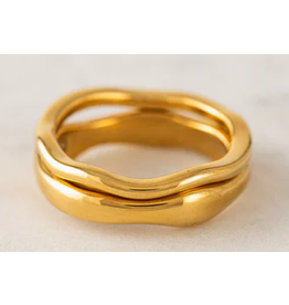 Coral Ring Set - Gold - 7