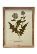Wood Framed Glass Wall Décor w Botanicals