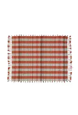 60"L x 50"W Woven Recycled Cotton Blend Throw-Orange