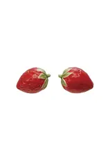 Hand-Painted Strawberry Shaped Salt & Pepper Shakers
