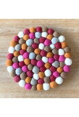 Felt Trivet - Multi Coloured Fuchsia/Orange