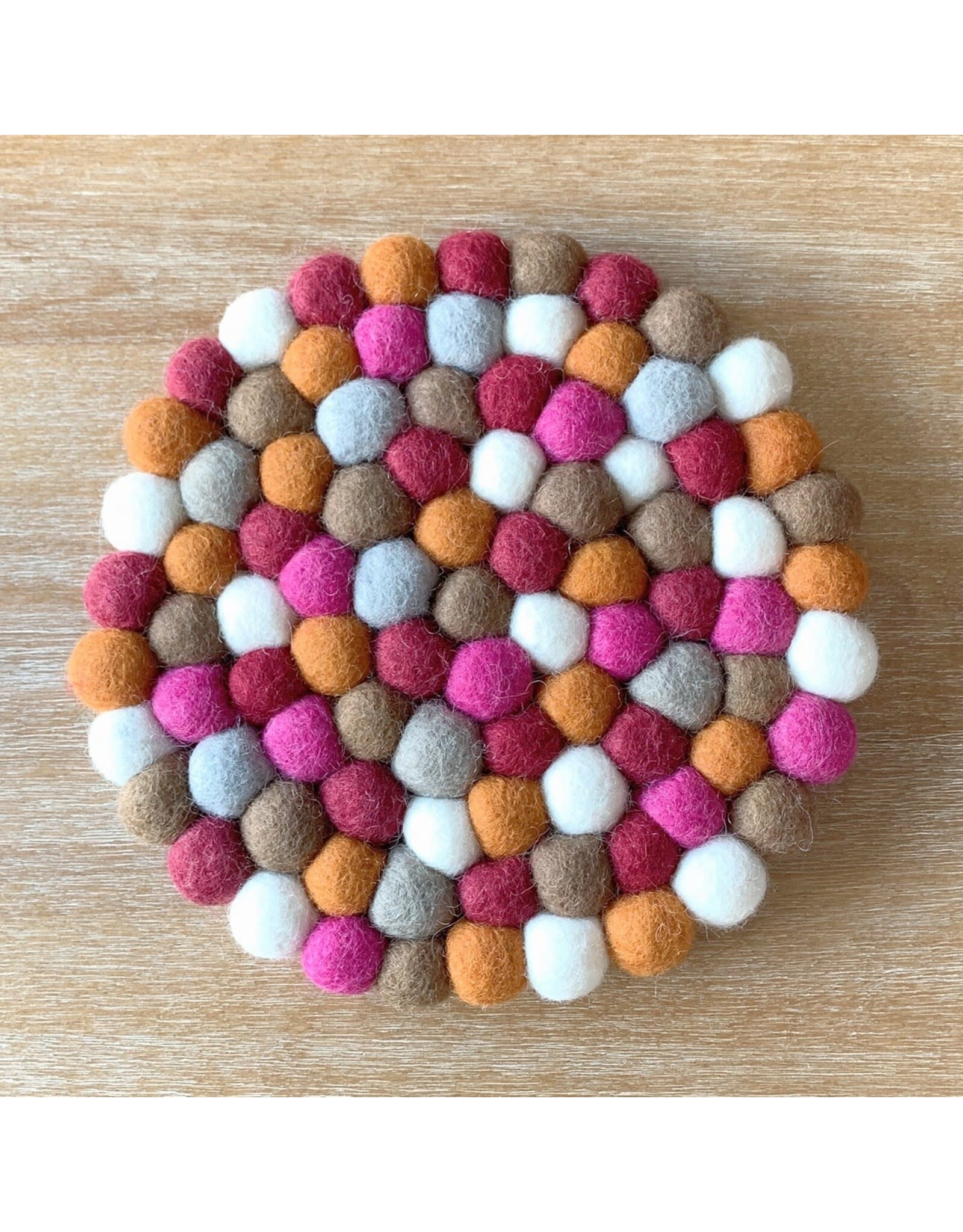 Felt Trivet - Multi Coloured Fuchsia/Orange