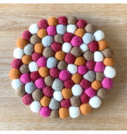 Felt Trivet - Multi Coloured Fuchsia/Orange
