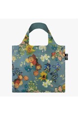 Loqi Packable Tote Bag -  Flower Pattern Blue