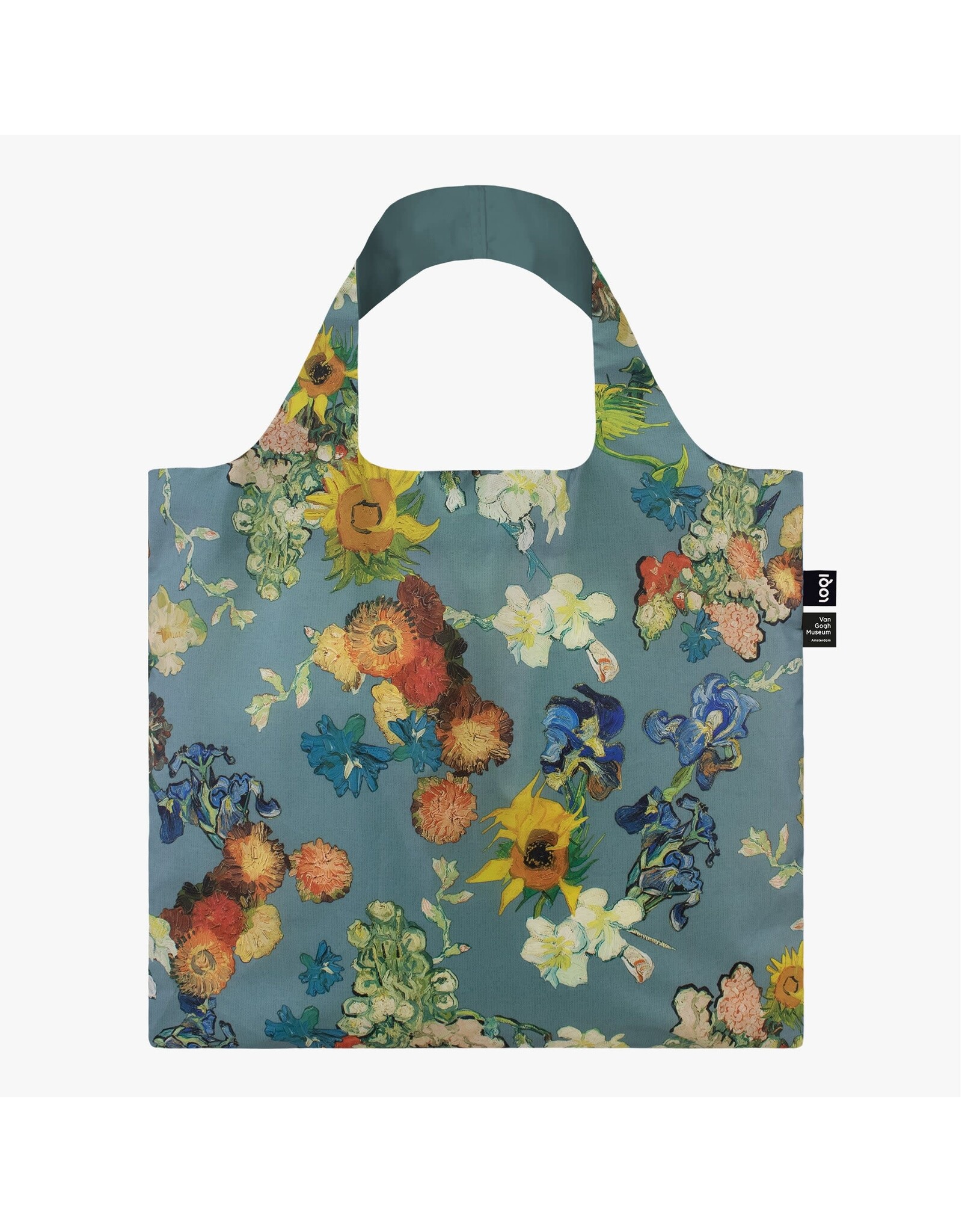 Loqi Packable Tote Bag -  Flower Pattern Blue