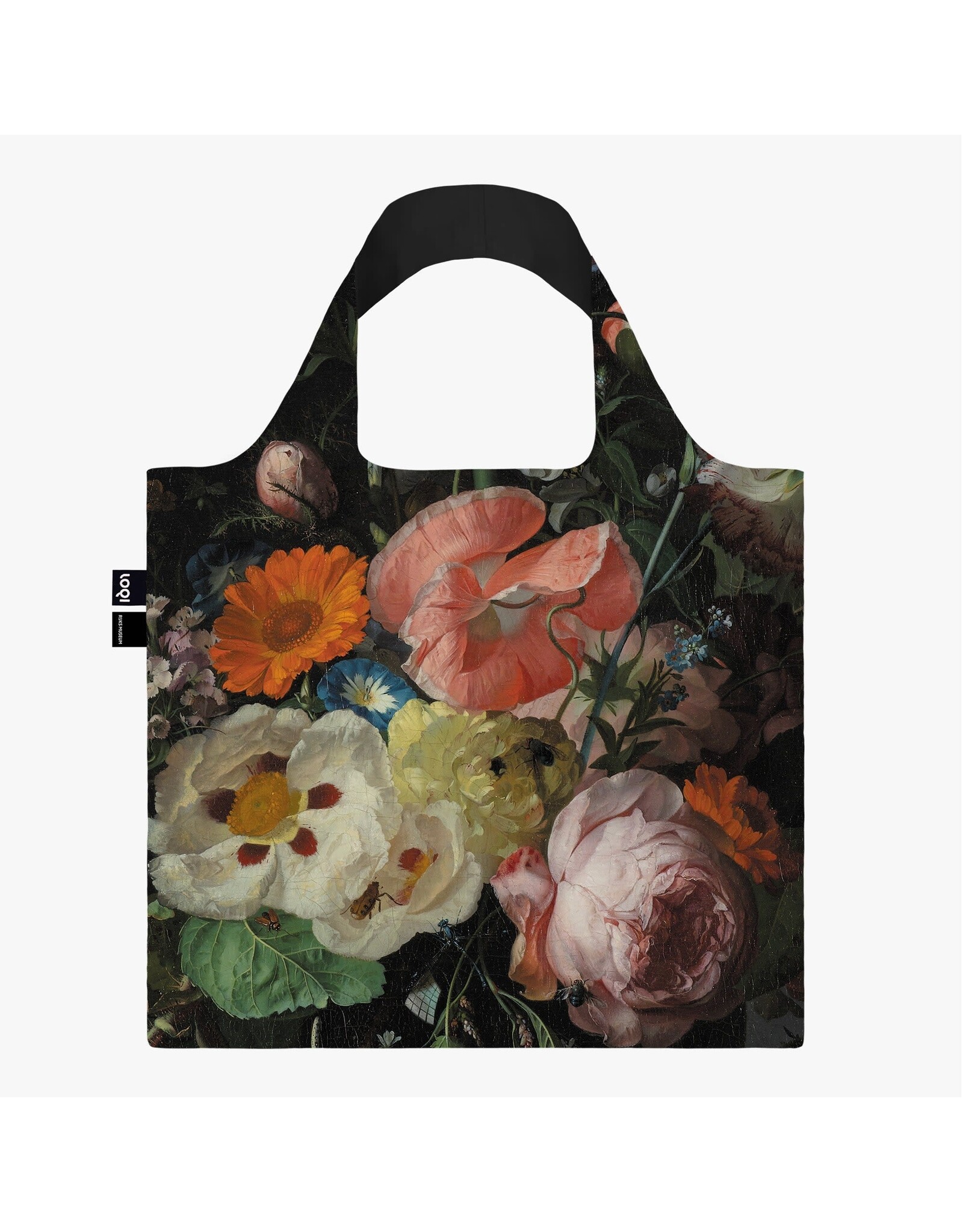 Loqi Packable Tote -  Still Life Flowers/Marble Tabletop