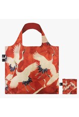 Loqi Packable Tote - Woman's Haori with White & Red Cranes