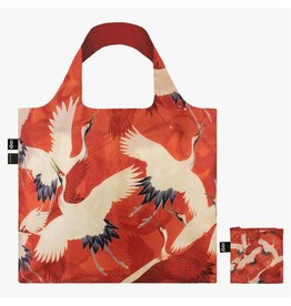 Loqi Packable Tote - Woman's Haori with White & Red Cranes