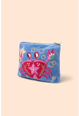 Powder Design Velvet Mini Pouch - Crab - Cornflower