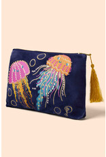 Powder Design Velvet Zip Pouch - Jolly Jellies - Navy