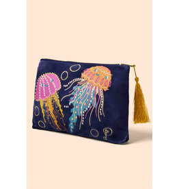 Powder Design Velvet Zip Pouch - Jolly Jellies - Navy