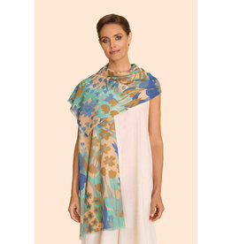 Powder Design Springtime Floral Cotton Scarf - Denim