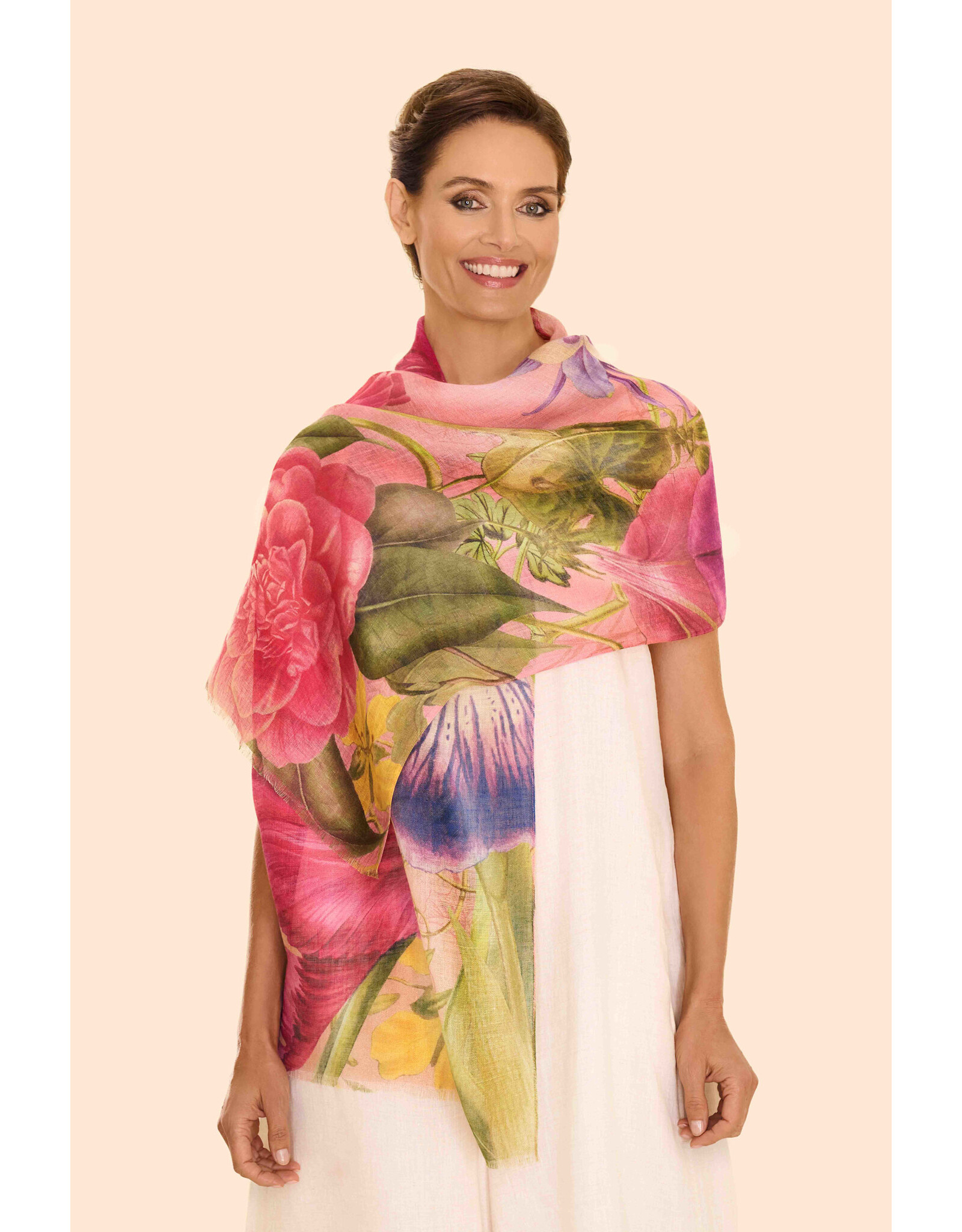 Powder Design Linen/Cotton Scarf - Floral Study - Petal