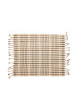 60"L x 50"W Woven Recycled Cotton Blend Throw-Brown