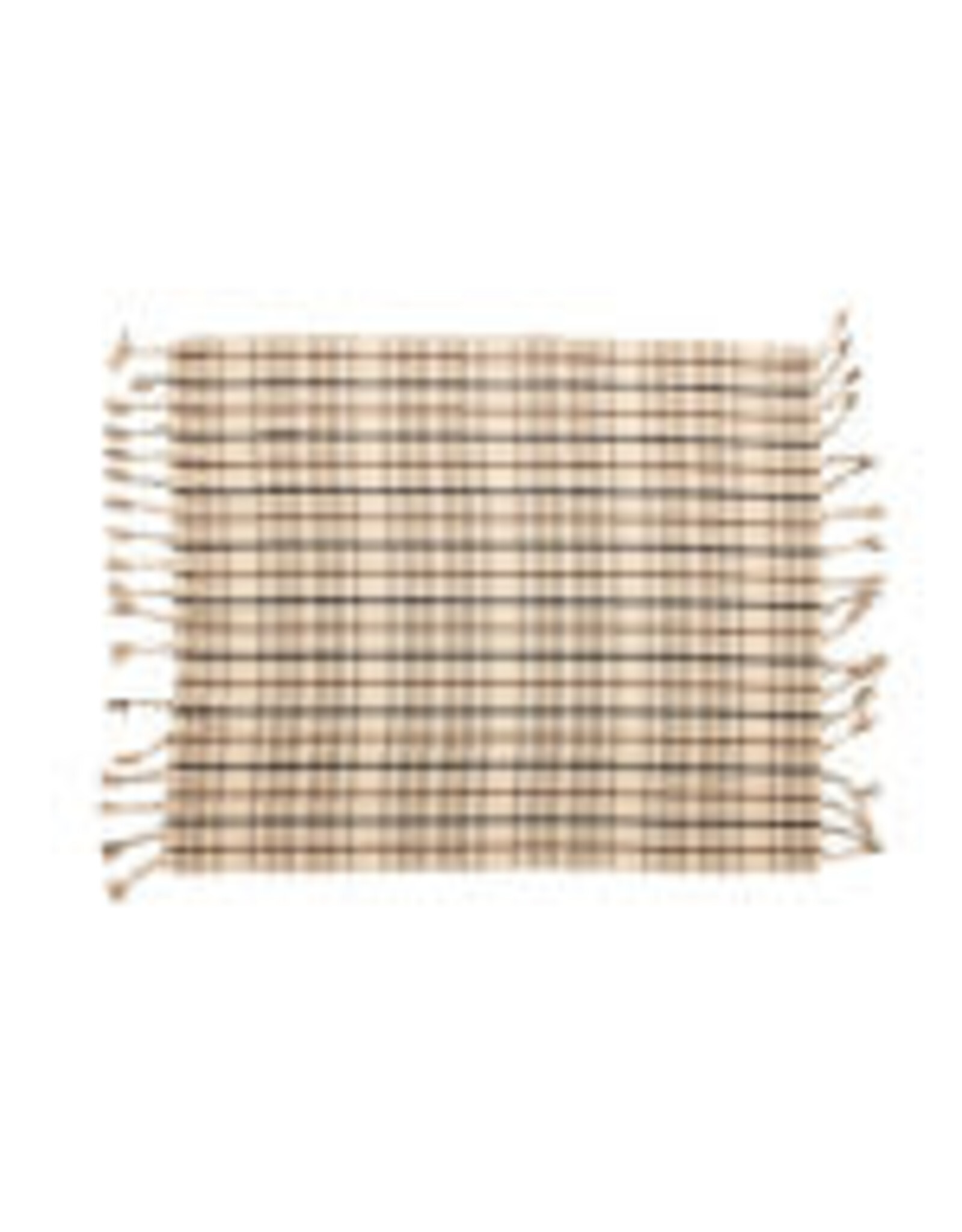 60"L x 50"W Woven Recycled Cotton Blend Throw-Brown
