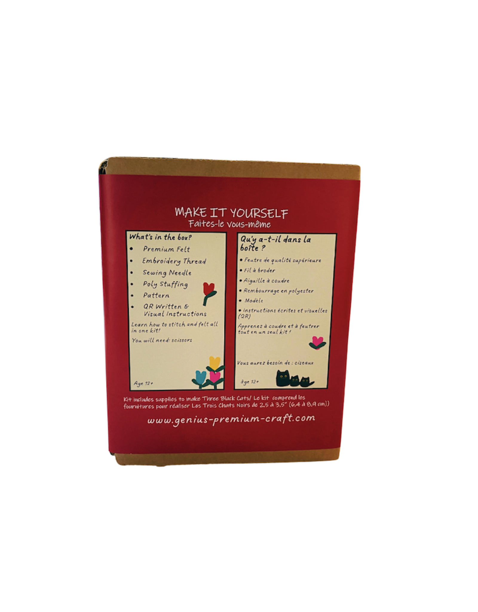 Genius Premium Craft 3 Black Cats - Sewing and Felting Kit