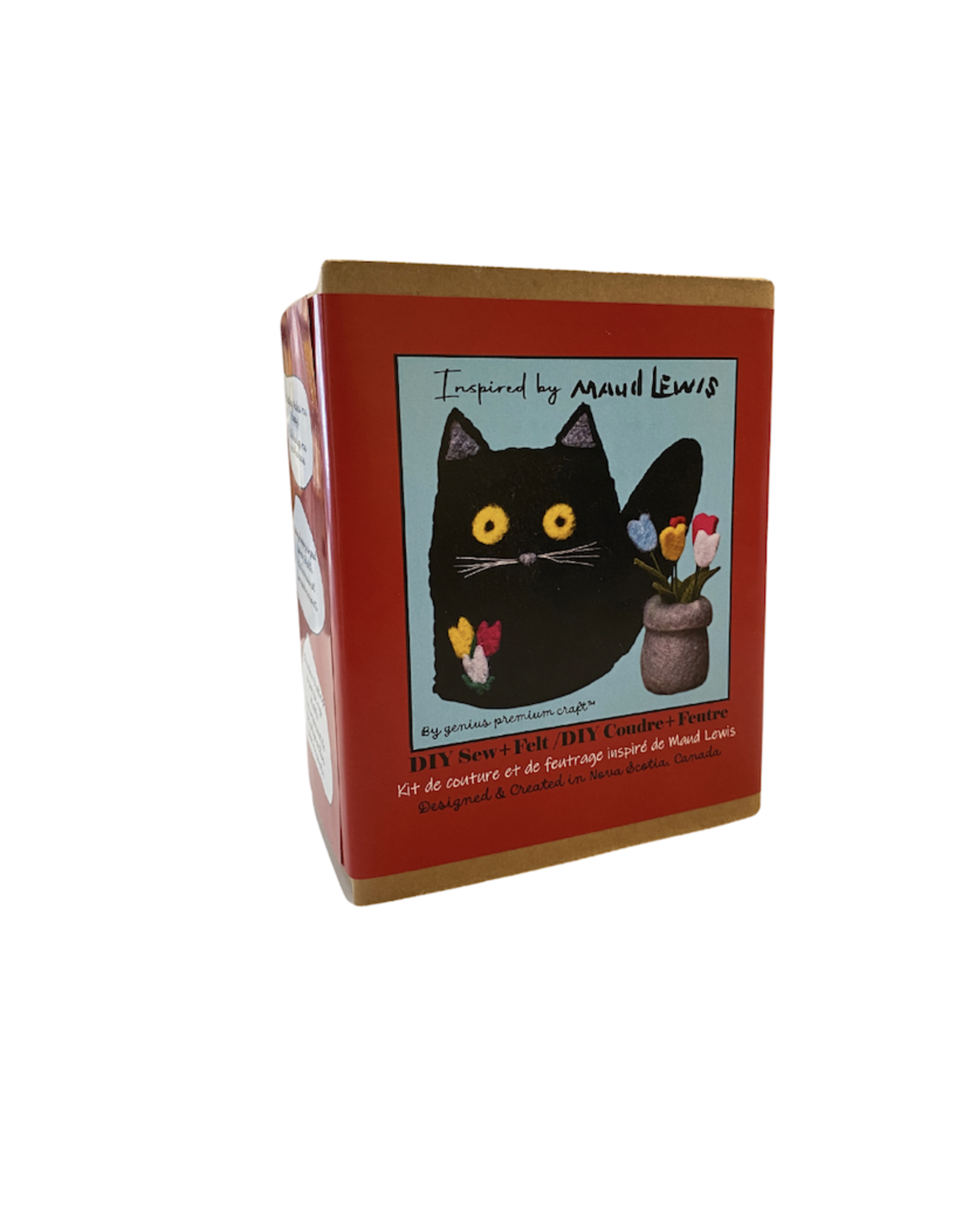Genius Premium Craft Black Cat with Tulips - Sewing and Felting Kit