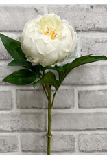 Tri W Imports Faux White Peony Stem