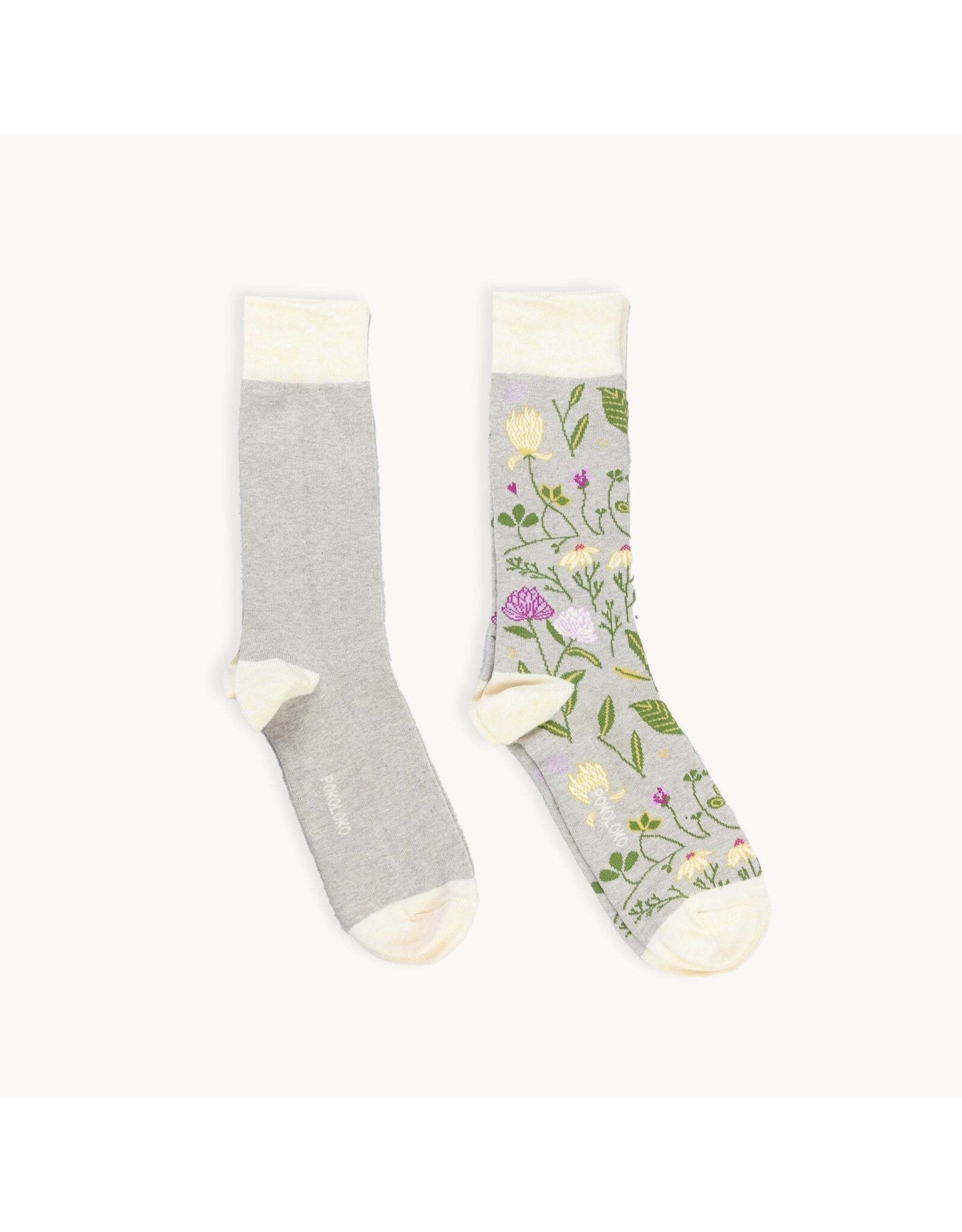 Pokoloko Botanical & Solid Pima Socks - Set/2 - Garden