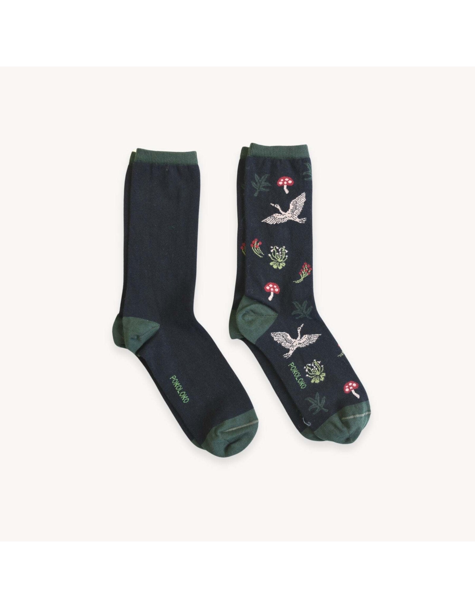 Pokoloko Botanical & Solid Pima Socks - Set/2 - Forage